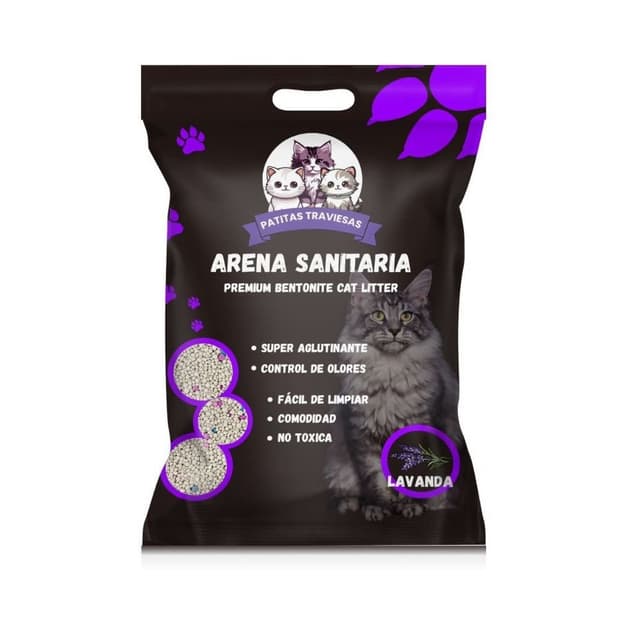 Arena Sanitaria Patitas Traviesas 4 Kilos Aroma Lavanda