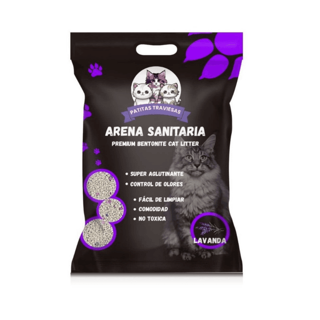 Arena Sanitaria Patitas Traviesas 4 Kilos Aroma Lavanda